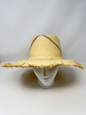 Freya Panama Hat Straw Tan Gray/Purple, One Size